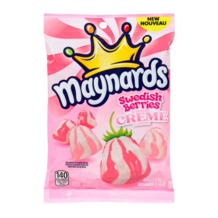 Crème et baies suédoises Maynards (154 g) (Canada), paquet de 6 pour la vente par Pops Distro Inc