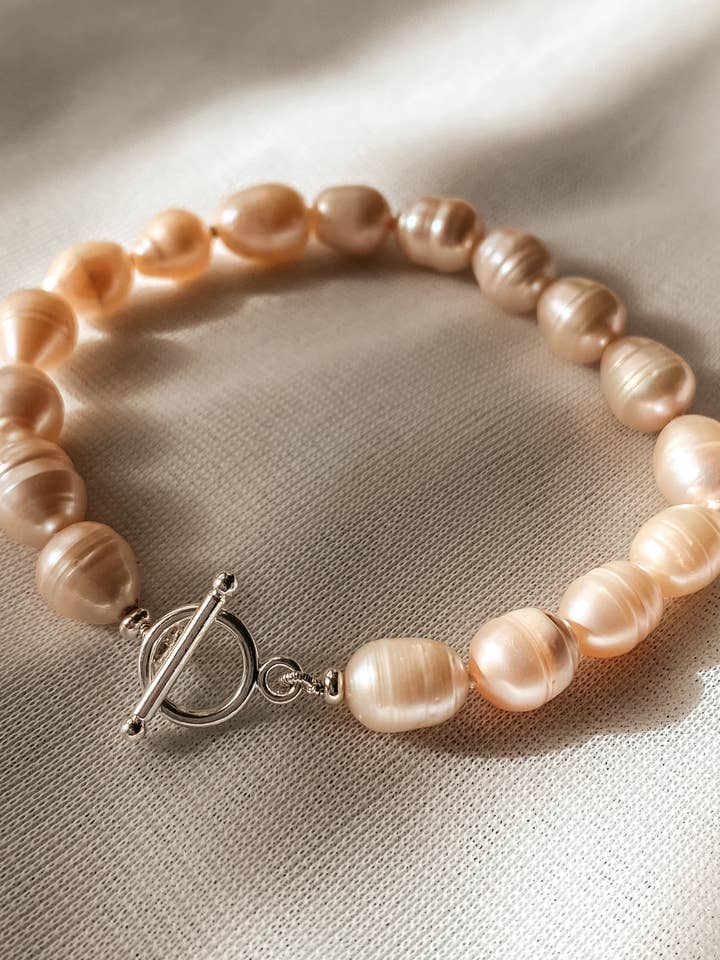 Classic Pearl Bracelet | Sterling Silver Toggle Clasp for wholesale by Zazzling Boutique