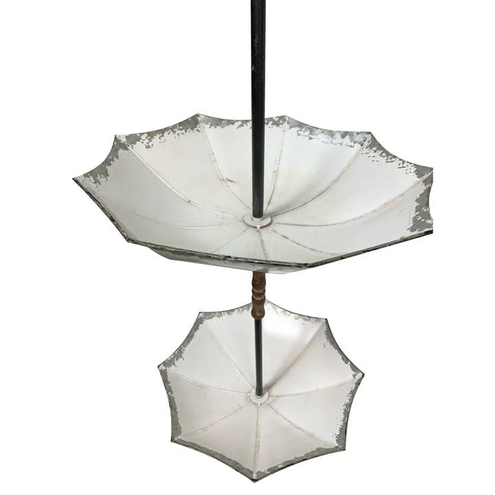 Enameled Metal Hanging Three White Umbrellas Shelves for wholesale by Continental Art Center