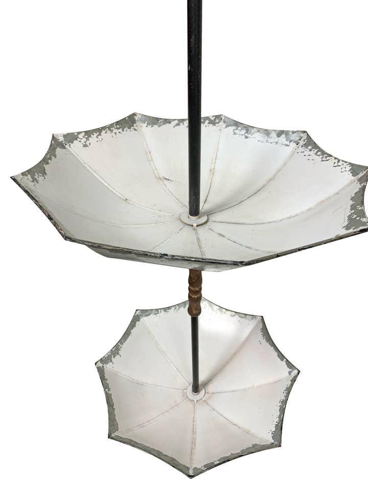 Enameled Metal Hanging Three White Umbrellas Shelves for wholesale by Continental Art Center