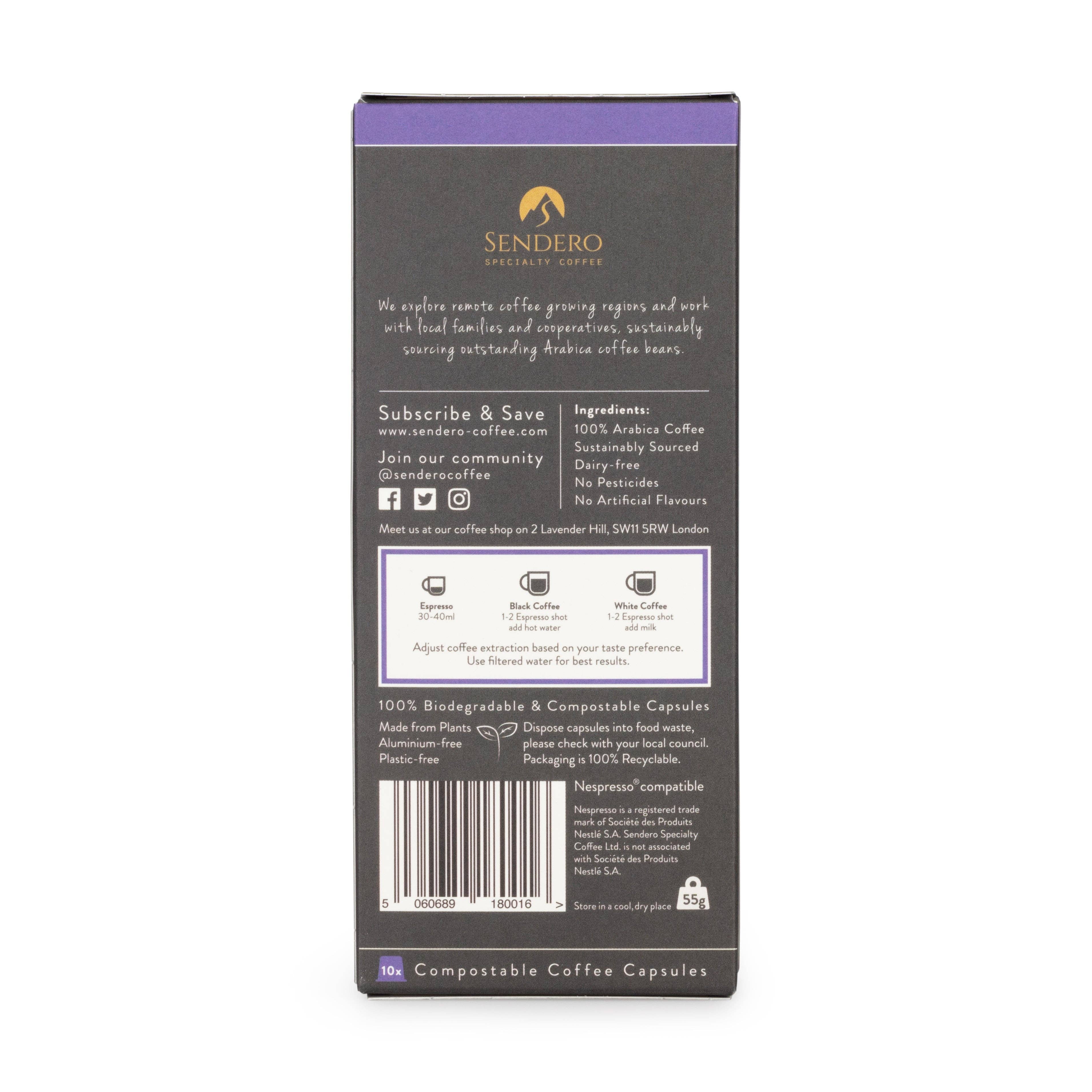 Sendero Specialty Coffee - Wholesale Coffeepods/koffiepads - Uganda | 10 composteerbare capsules à £0,25 per capsule1