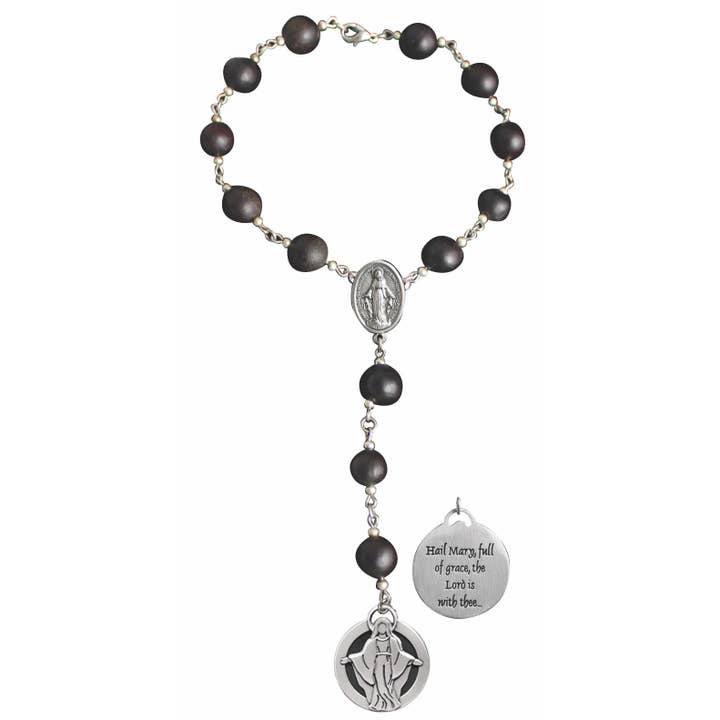 Abbey & CA Gift - Wholesale Prayer Beads Necklace - Black Bead Car RosaryÂ