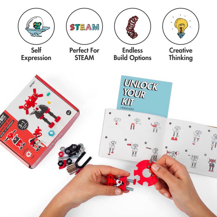 The OffBits - Wholesale Build-a-Toy - Kids - ArtBit - Character Kit: Robot Kit for DIY and STEM Learning6