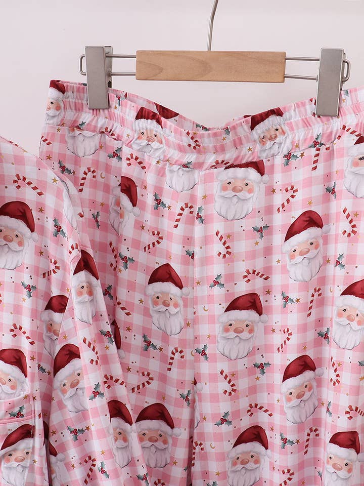Mom & Co. - Wholesale Sleepwear Set - Women's - Pink santa claus bamboo mom pajamas set2