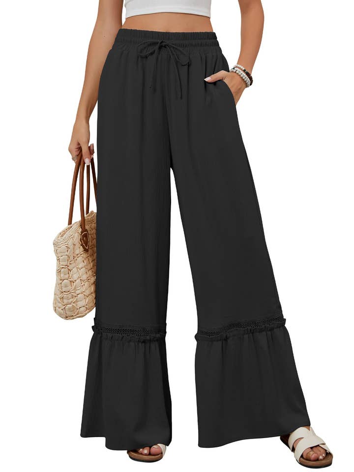 Rosa Clothing - Wholesale Pants - Women's - Women’s Loose High Waist Wide Leg Pants Casual Trousers3