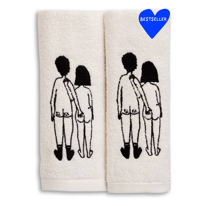helen b - Wholesale Hand Towel - guest towel naked couple back (set*2)