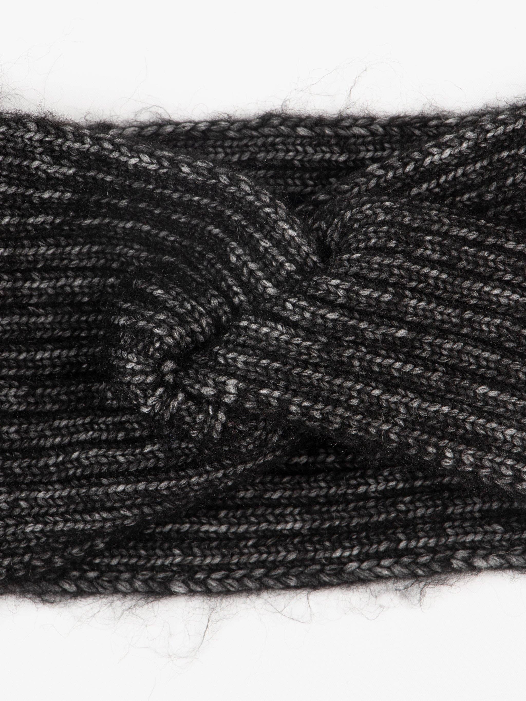 Sarta Accessories – wholesale Fashion headband – women's – Selena Knitted Headband - Black, Ribbed2