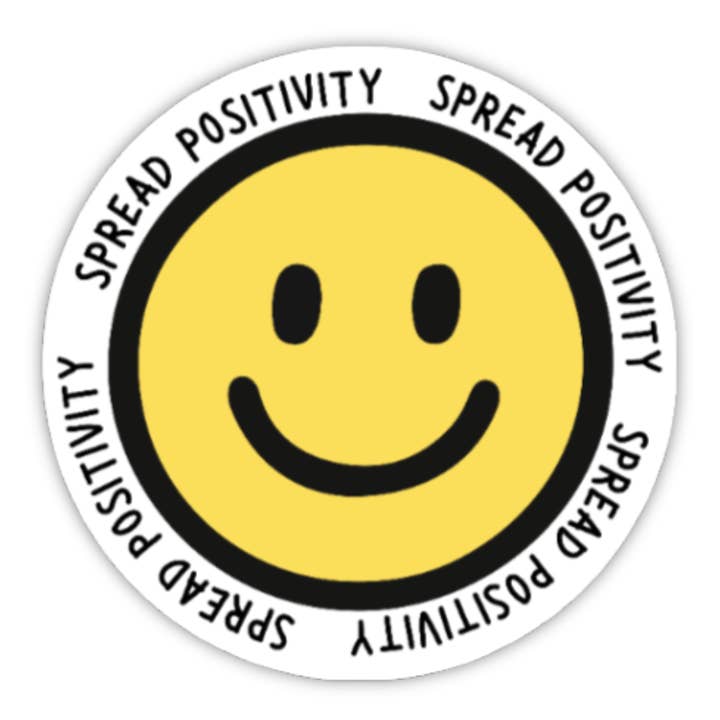 Spread Positivity Sticker for wholesale by Olive Street Collective