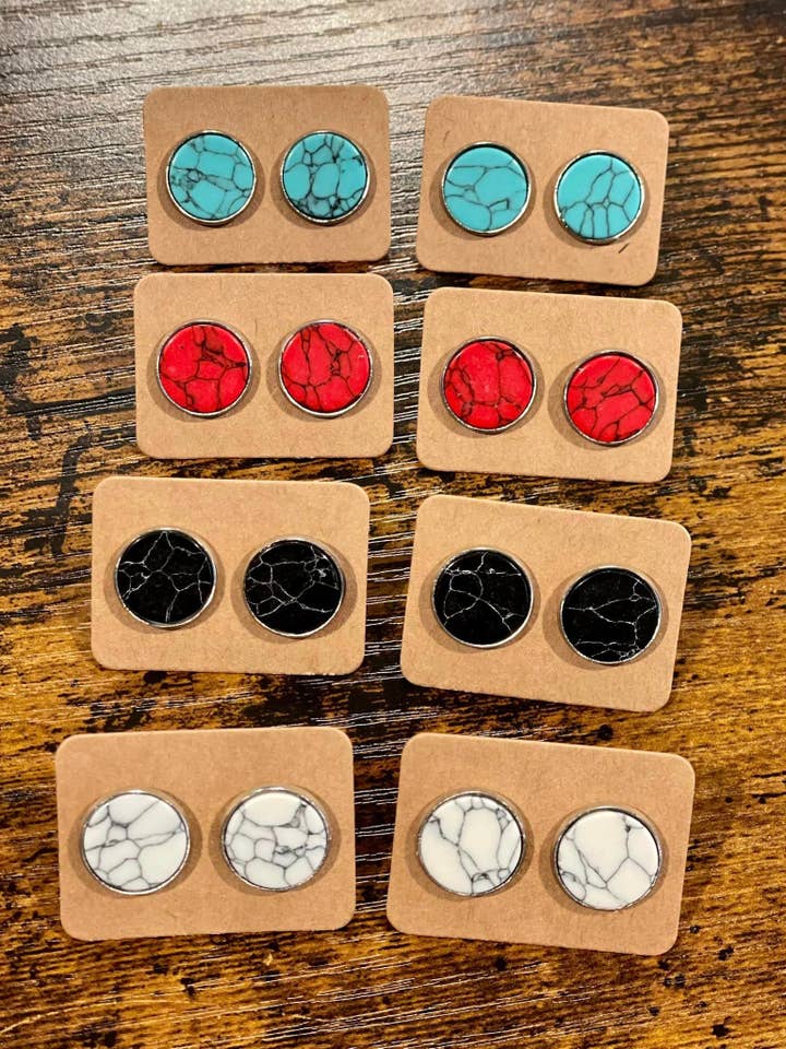 Cracked Stone Earring Studs for wholesale by Shabby Sisters