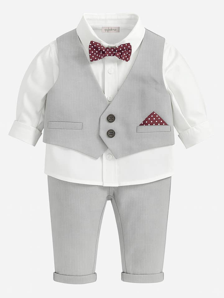 Grey & White 4pcs Tuxedo Boy Outfit and other Purchase Wholesale tuxedo. Free Returns & Net 60 Terms on Faire trending on Faire.