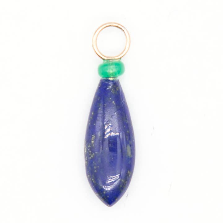Lapis Lazuli and Opal Gemstone Charm for wholesale by The Necklace Studio