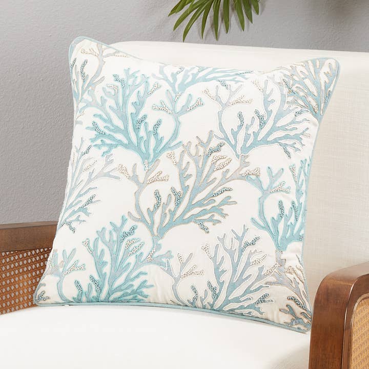 Coral Throw Pillow for wholesale by Saro Lifestyle
