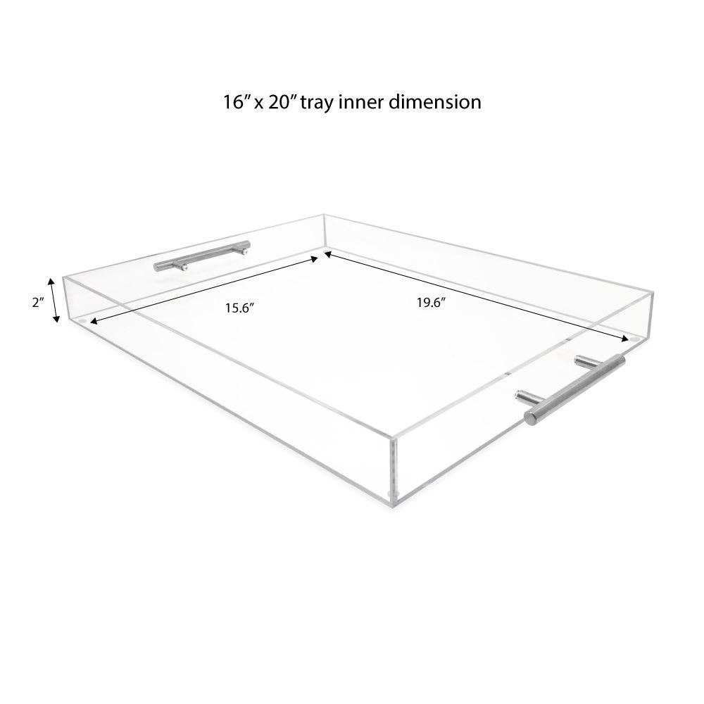 Isaac Jacobs International - Wholesale Serving Tray - Isaac Jacobs Clear Acrylic Serving Tray with Metal Handles41