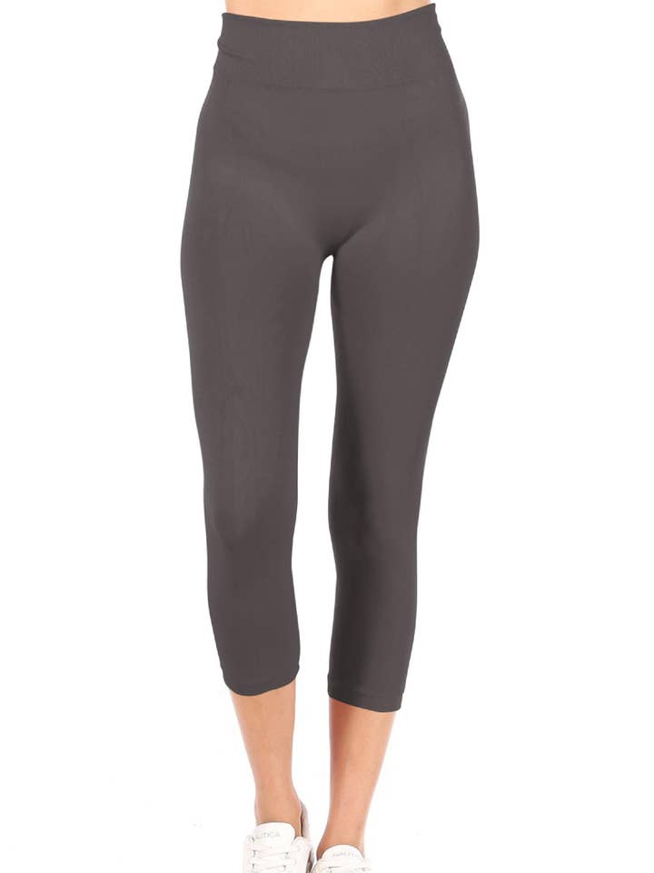 Dam Ledigt Enfärgad Sömlös Capri Leggings för wholesale av MOA COLLECTION