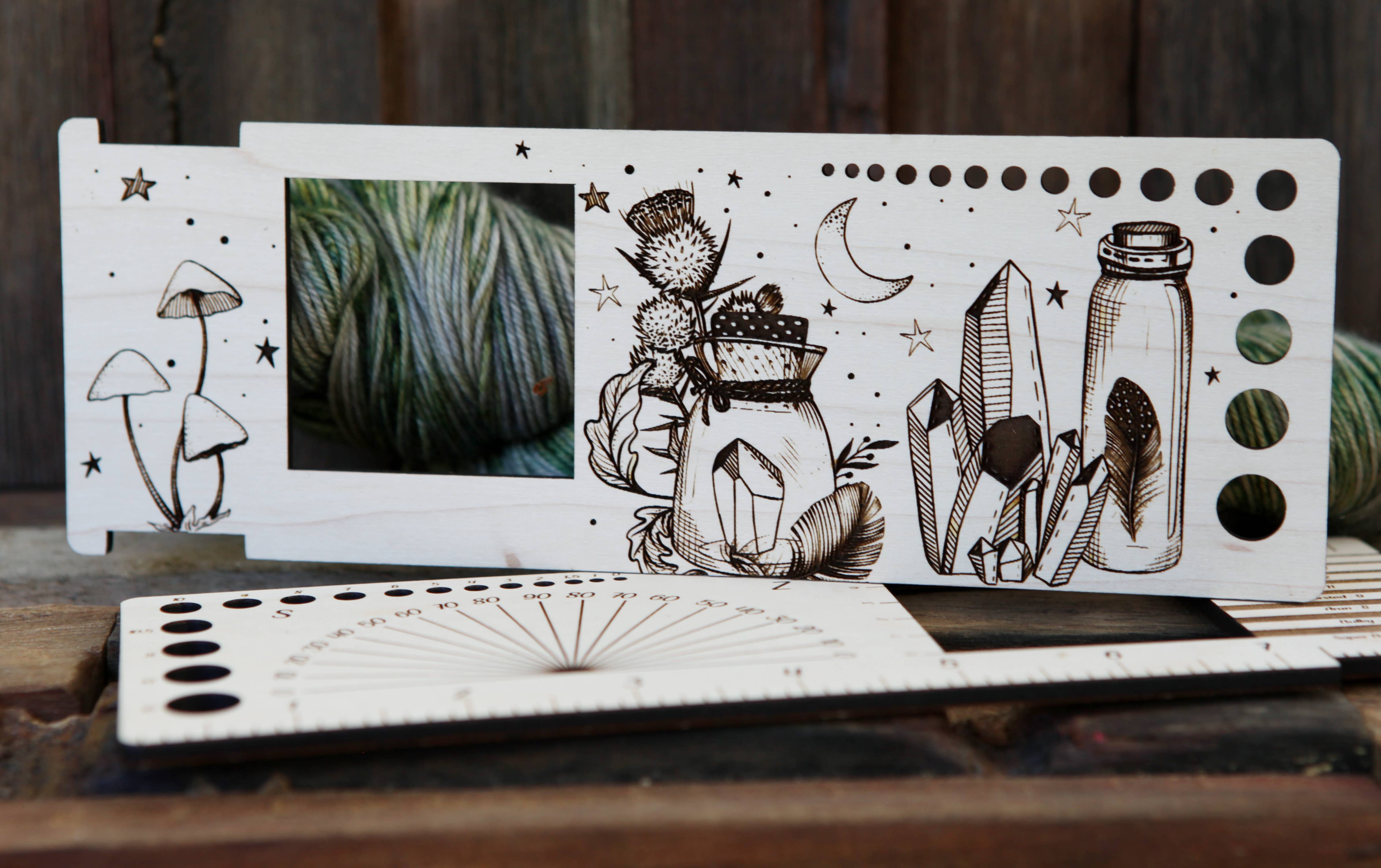 Sunrise Grove - Wholesale Knitting/Crochet Supplies - Magic 2" Gauge Swatch Ruler, Needle, Twist Angle, Yarn Gauge6