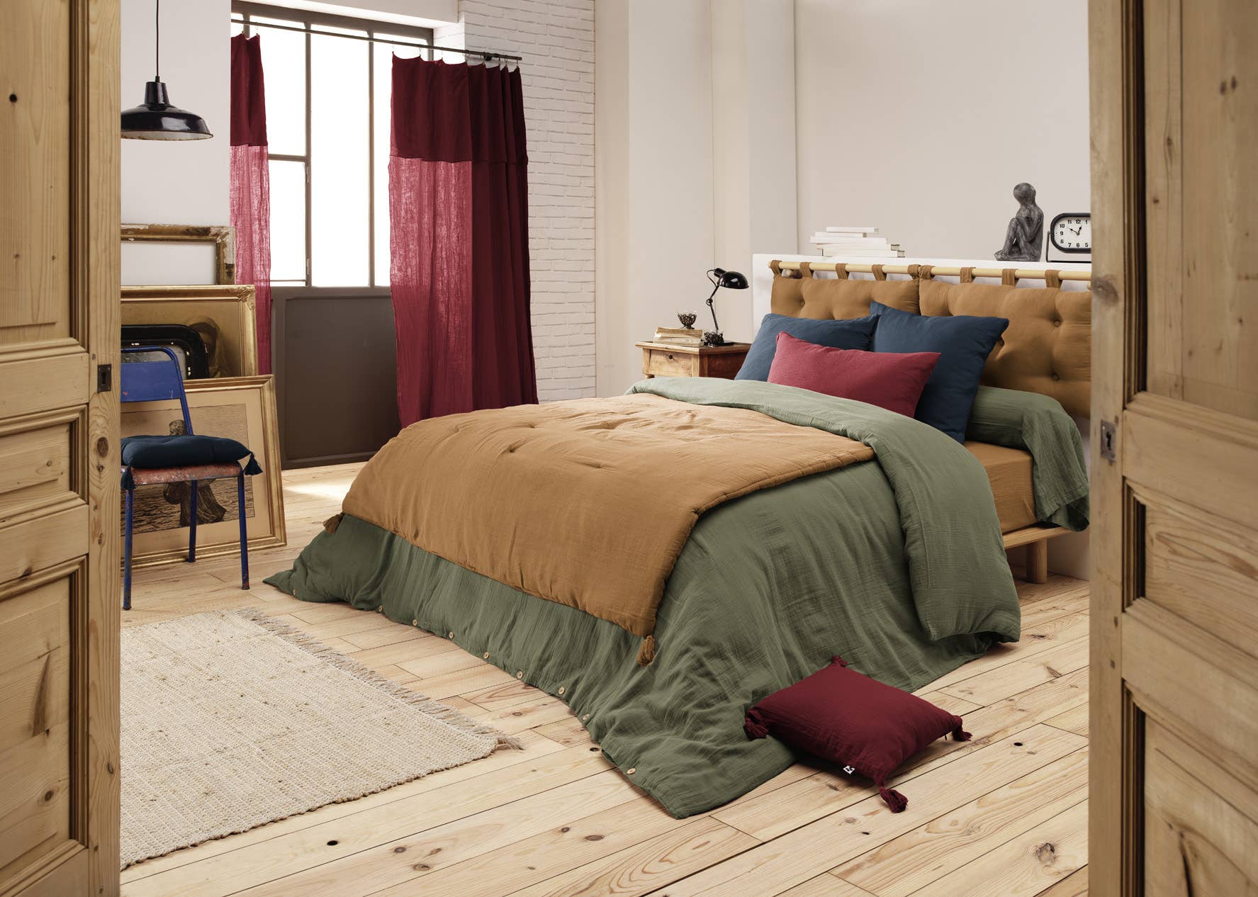 L'effet Papillon - Wholesale Quilt - GAÏA Camel Cotton Quilt 150 x 150 cm1