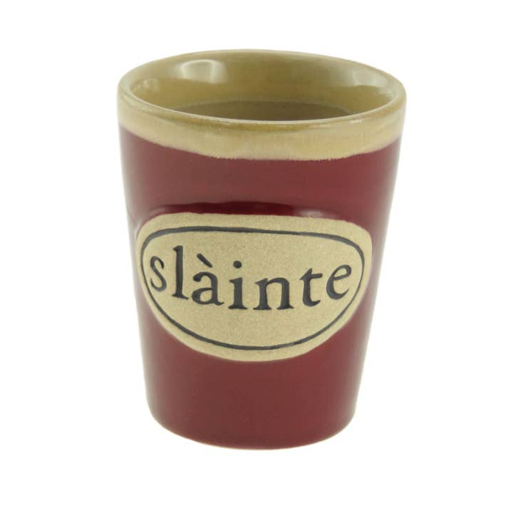 Dublin Gift Company - Wholesale Shot Glass - Slàinte Stoneware Shot Cup - Irish Gaelic Celebration2