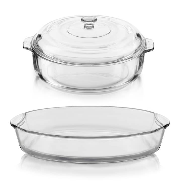 Libbey - Wholesale Baking Dish - Libbey 2pc Casserole Baking Set with 1 Lid