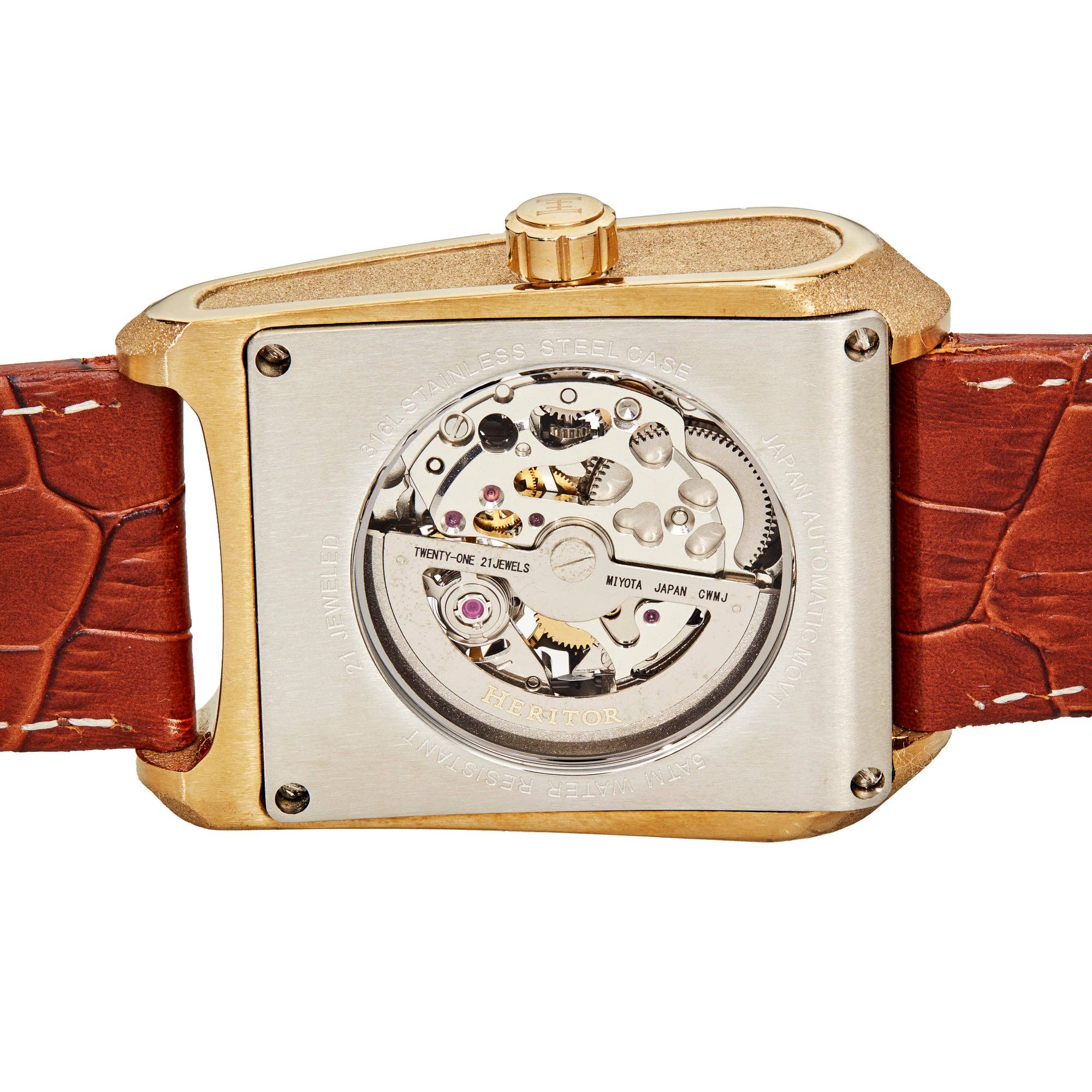 Heritor Automatic - Wholesale Polshorloge - Heren - Heritor automatisch Wyatt-skelethorloge met lederen band11