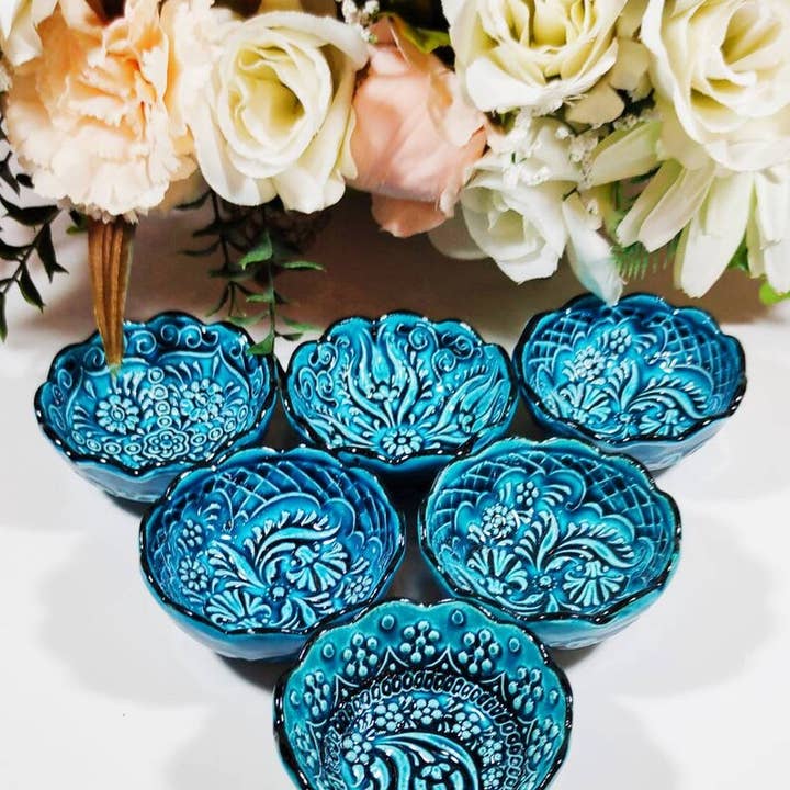 Turkish Design Pottery Bowls - 30 Pcs for wholesale by Mediterranean Collection