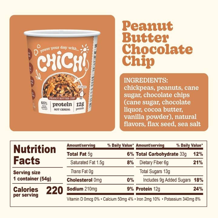 ChiChi Foods - Wholesale Breakfast Cereal - ChiChi Peanut Butter Chip Hot Cereal Cup | 12g Protein2