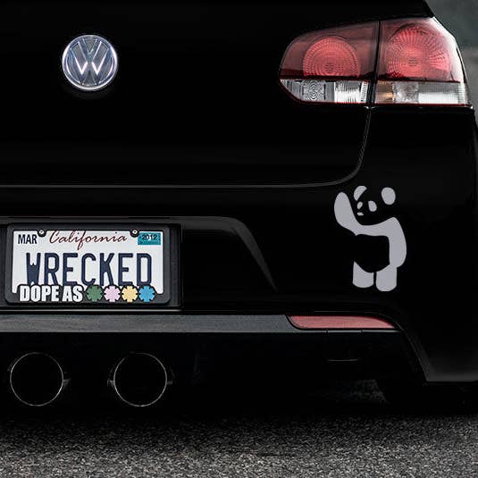 Autocollant pour pare-chocs Waving Panda pour la vente par WinsterCreations™