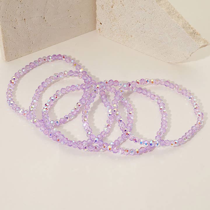 Sensibling Corp. - Wholesale Jewelry Set - 5PCS - Sparkling Faceted Beaded Stackable Stretch Multi Layered Bracelet29