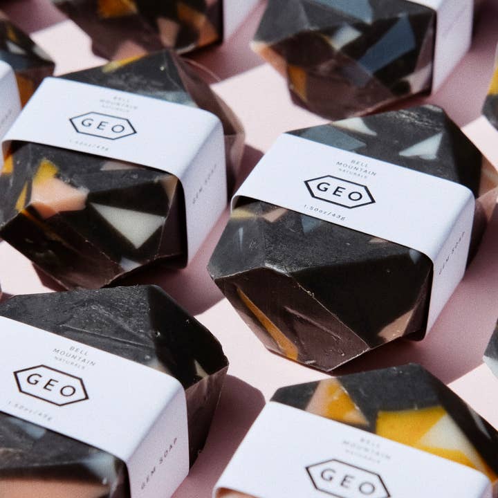 Bell Mountain Naturals - Wholesale Bar Soap - Terrazzo mini gem bar soap. Natural, sustainable, modern.6