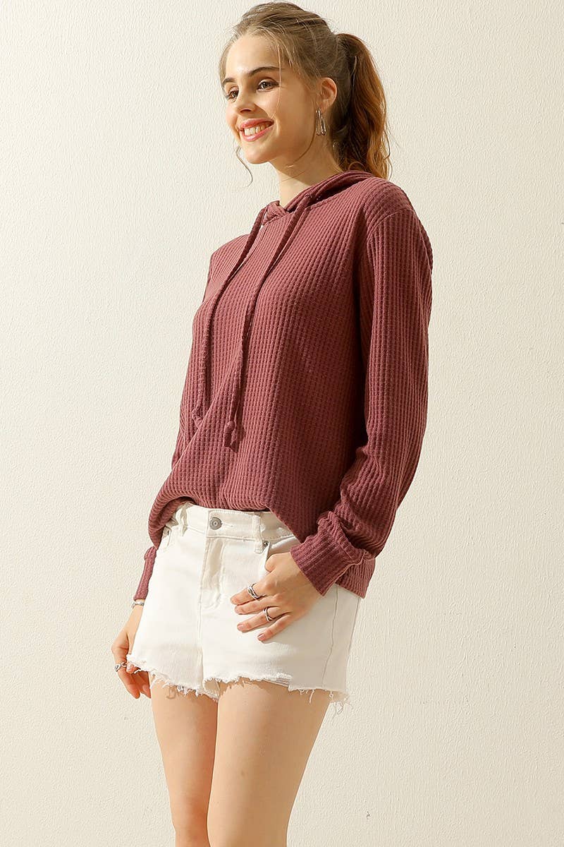 NINEXIS - Vente Sweat à capuche – femme - CWOHOL444_PULL À CAPUCHE EN TRICOT GAUFRÉ9