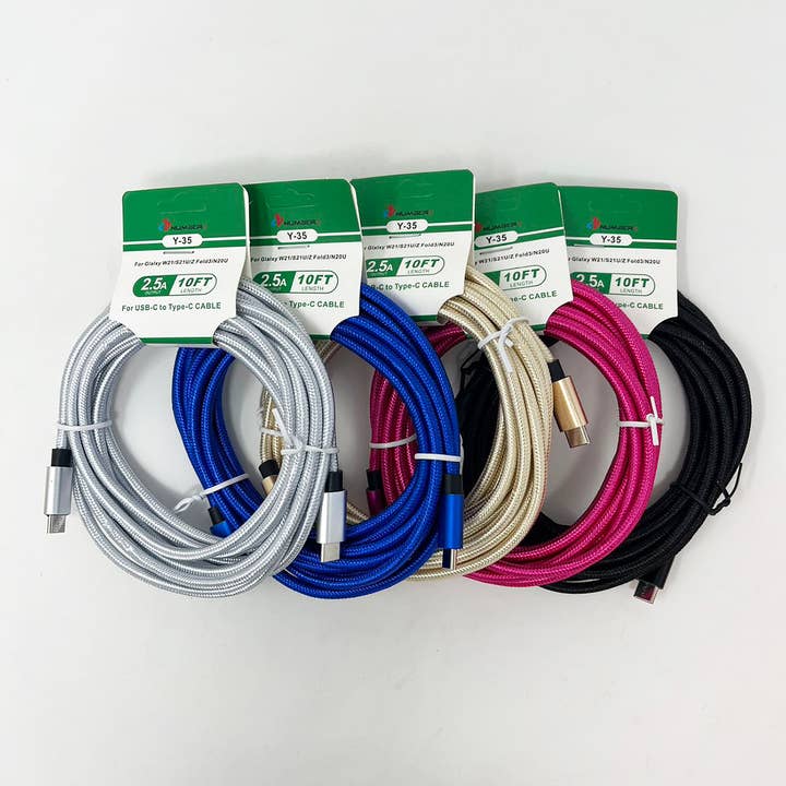 Type-C to Type-C Fast Charging Nylon Cable – 10FT 2.5 A   for wholesale by 7 Star
