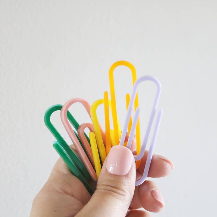 Everthine Designs - Wholesale Paperclip - colorful large acrylic paper clips | set of 6