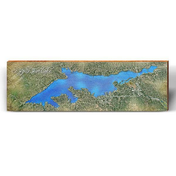 Mapa de Big Bear Lake, California | Impresión mural sobre madera auténtica para venta al por mayor de Mill Wood Art