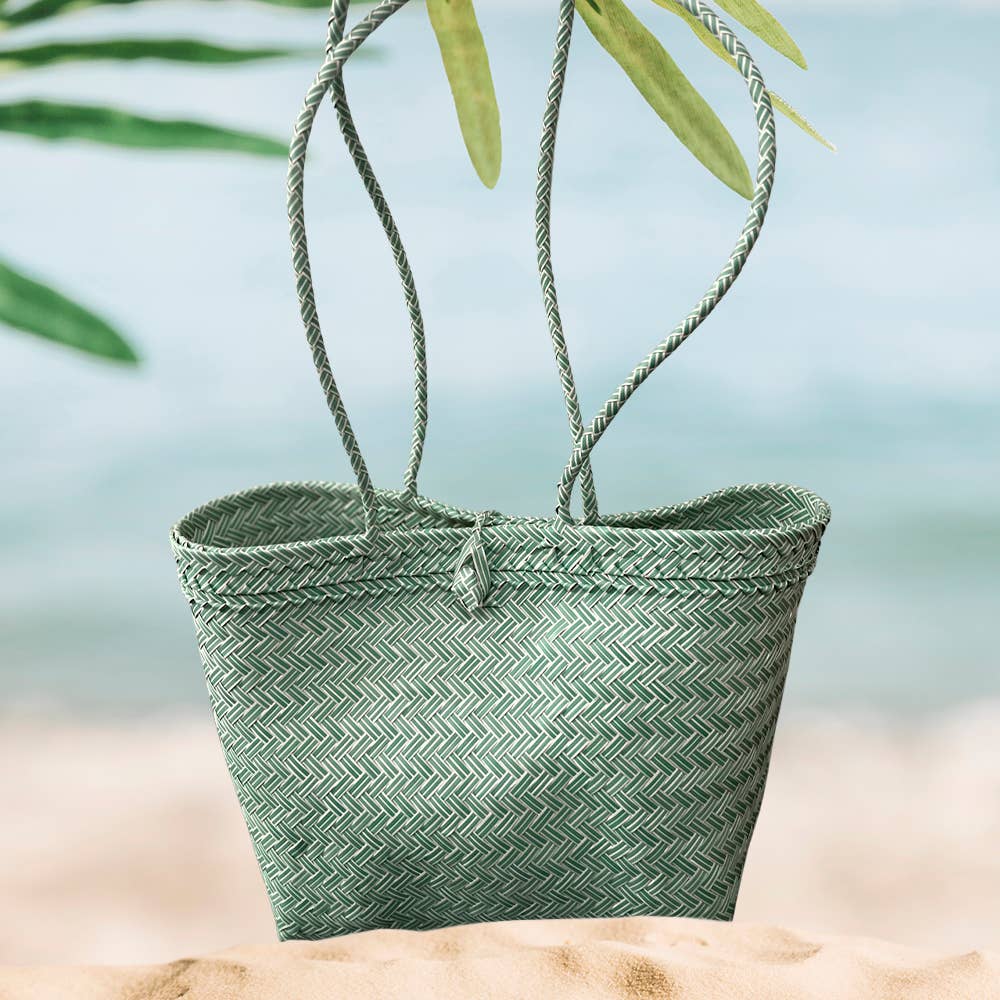 VIE - Vente Sac de plage - Sac de plage/fourre-tout tissé en plastique recyclé8