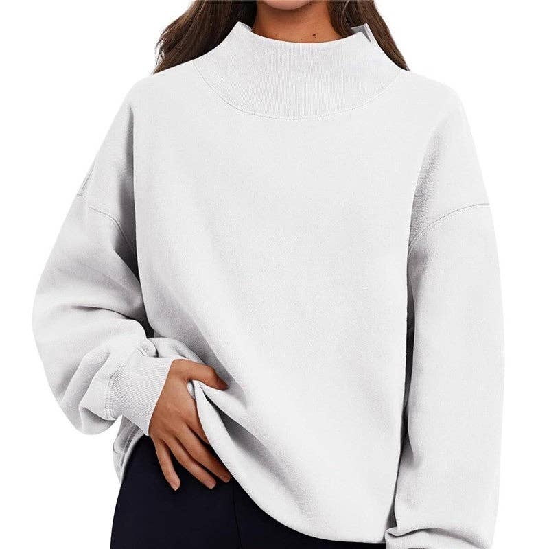 FurDecoration - Wholesale Sweatshirt - Women's - Solid Color High Neck Fleece Sweatshirt5