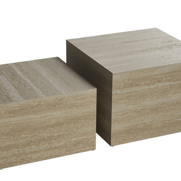 39F Inc. - Wholesale Side Table - Faux Marble Side Table - 3 Colors (Black/Travertine/White)