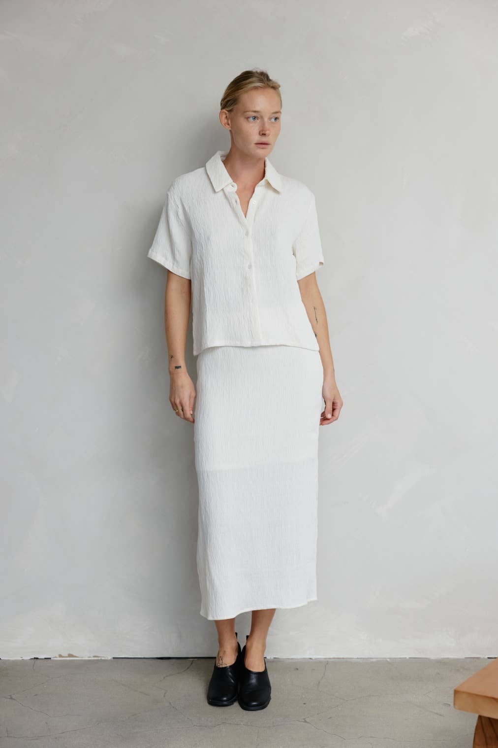 MOD REF – Camisa com botões no colarinho – Mulher por atacado – The Miranda Top | Topo com Botão Texturizado17