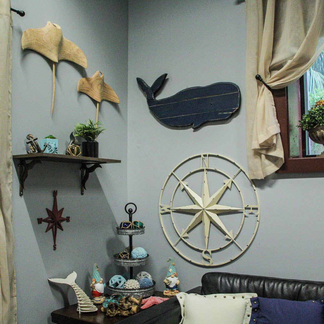 Zeckos - Wholesale Wall Accent - Distressed Metal Nautical Compass Rose Wall Hanging 28 Inch4