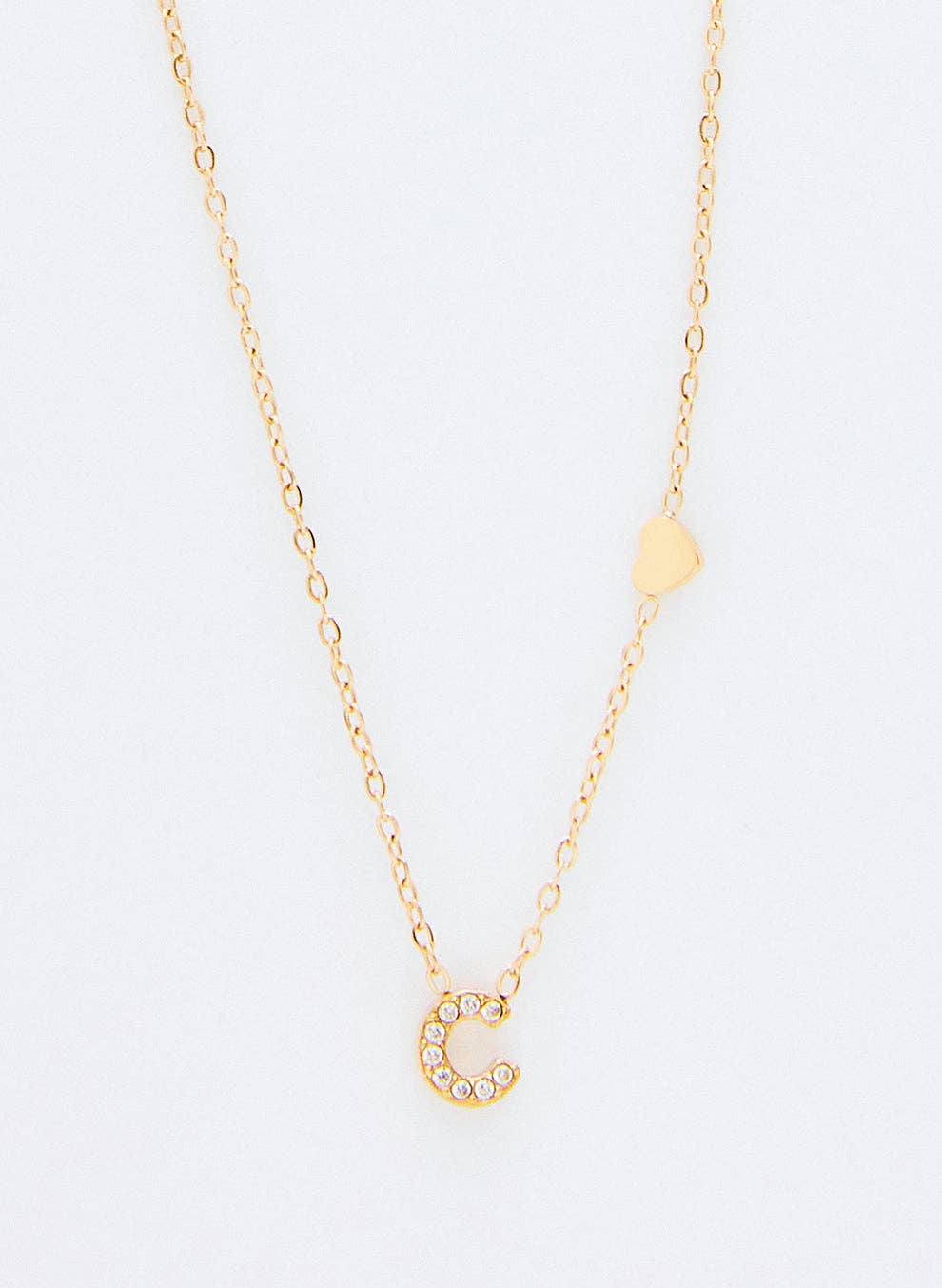 Cassette Barcelona - Vente Colliers à pendentif - Collier Initial avec Détail Cœur & Pierres de Zirconium2