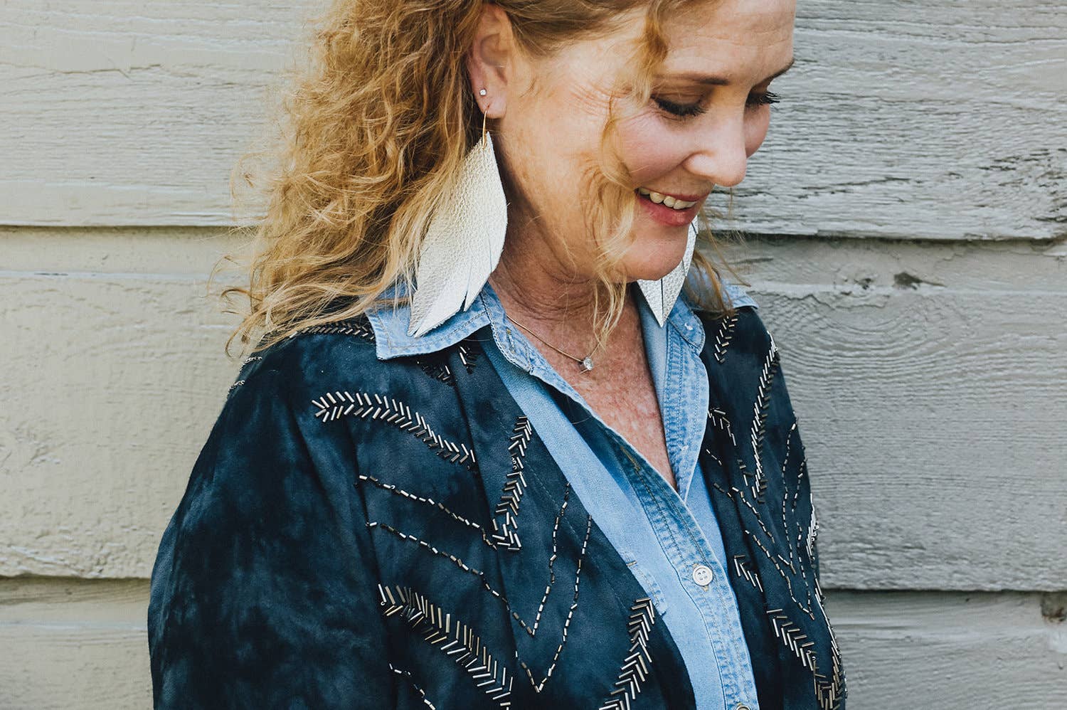 Waterloo Style - Wholesale Dangle Earrings - The SoCo Light Metallic Silver Leather Earrings2