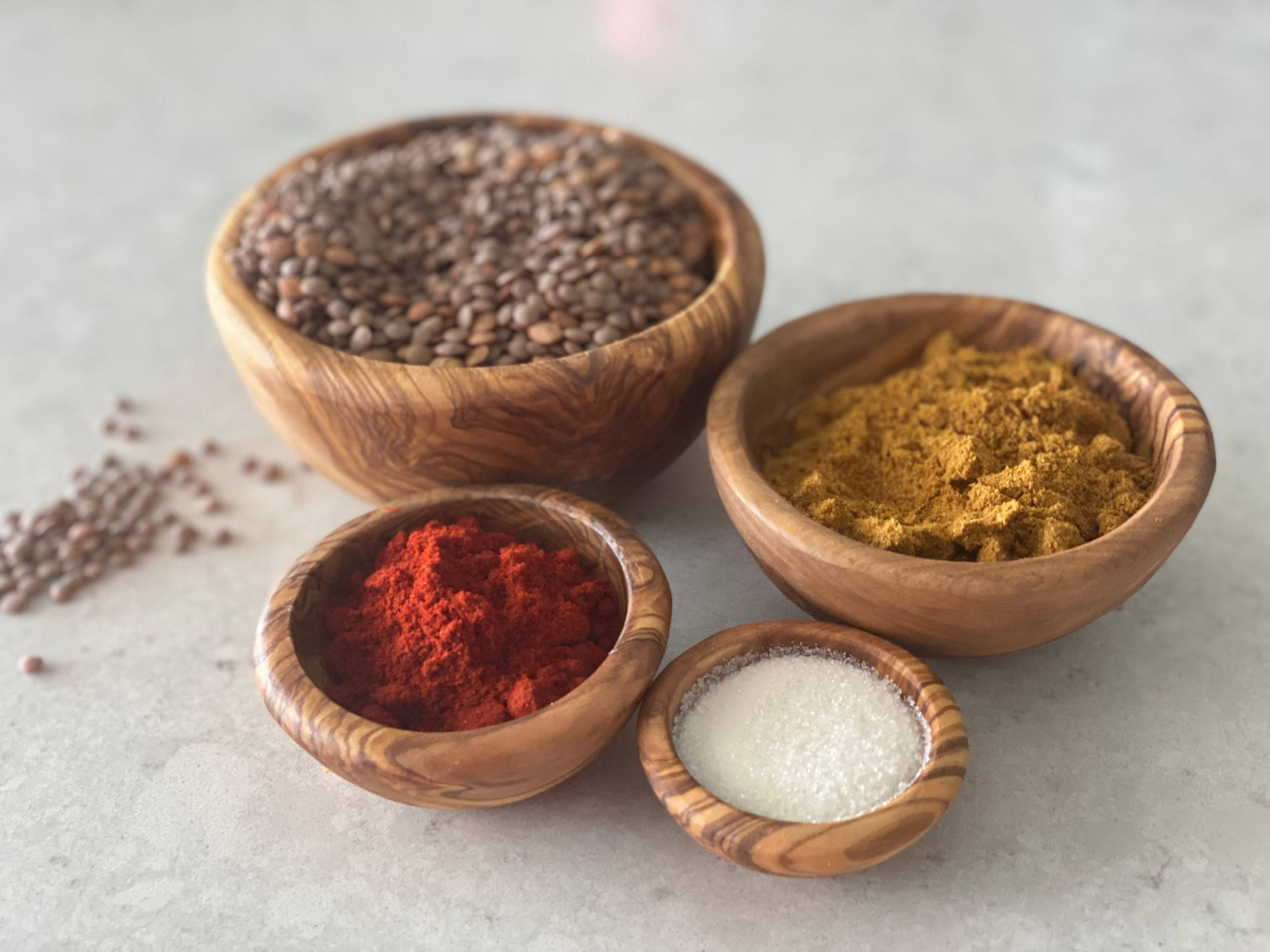 Natural OliveWood - Wholesale Condiment/Dip Bowl - Olive Wood Nesting Bowls1