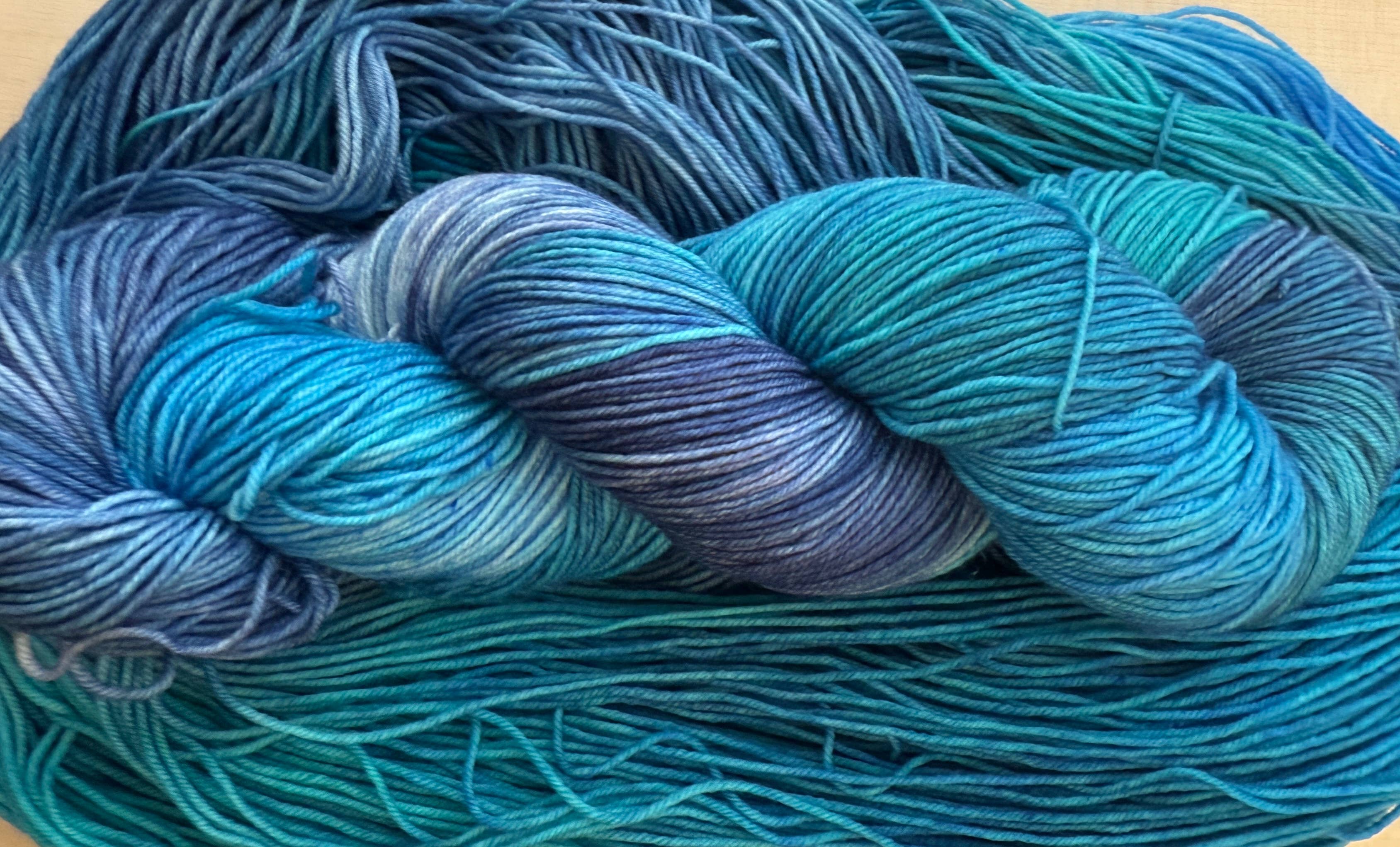 The Yarn Cabin DBA Purls & Pines Yarn - Wholesale Yarn - Sky Blue Waters Hand Dyed Yarn2