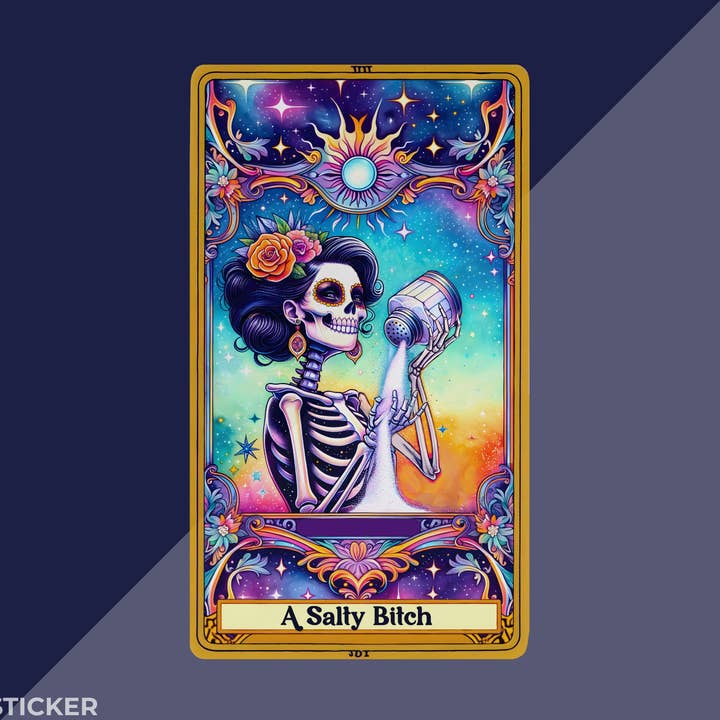 A Salty Bitc* Sticker 4" Glossy or Holographic for wholesale by BachFetti