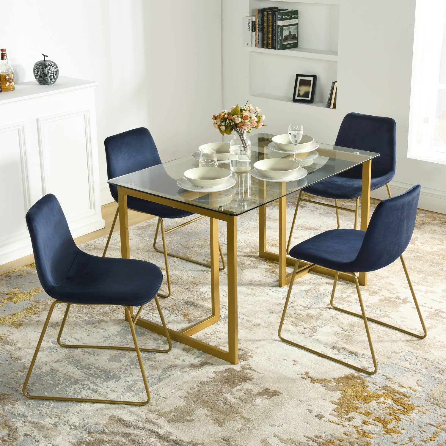 39F Inc. - Wholesale Chair - Velvet Dining Chair with Gold Legs- in Canada Warehouse7