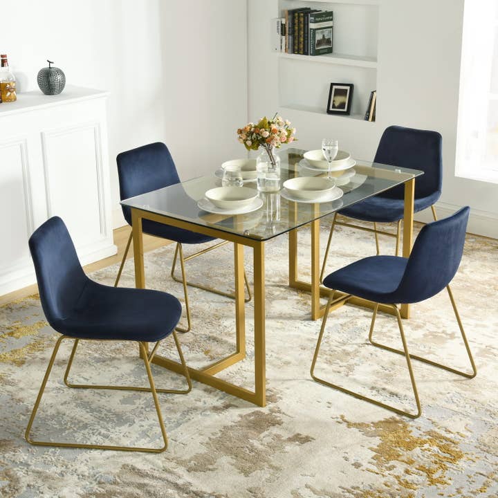 39F Inc. - Wholesale Chair - Velvet Dining Chair with Gold Legs- in Canada Warehouse7