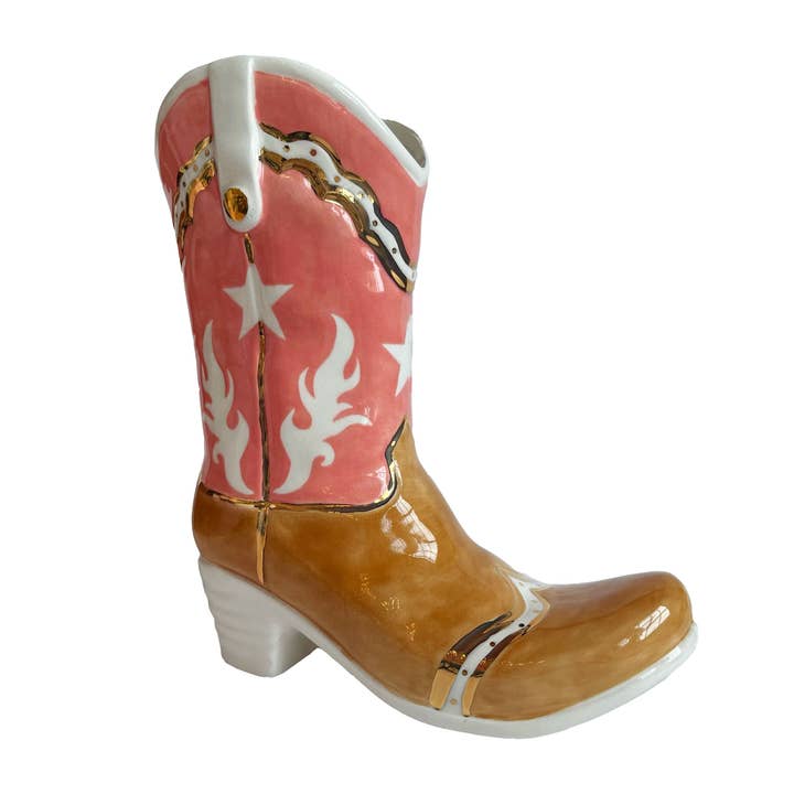 Lo Home | Ruby Clay - Wholesale Vase - Two Tone Cowboy Boot Vase10