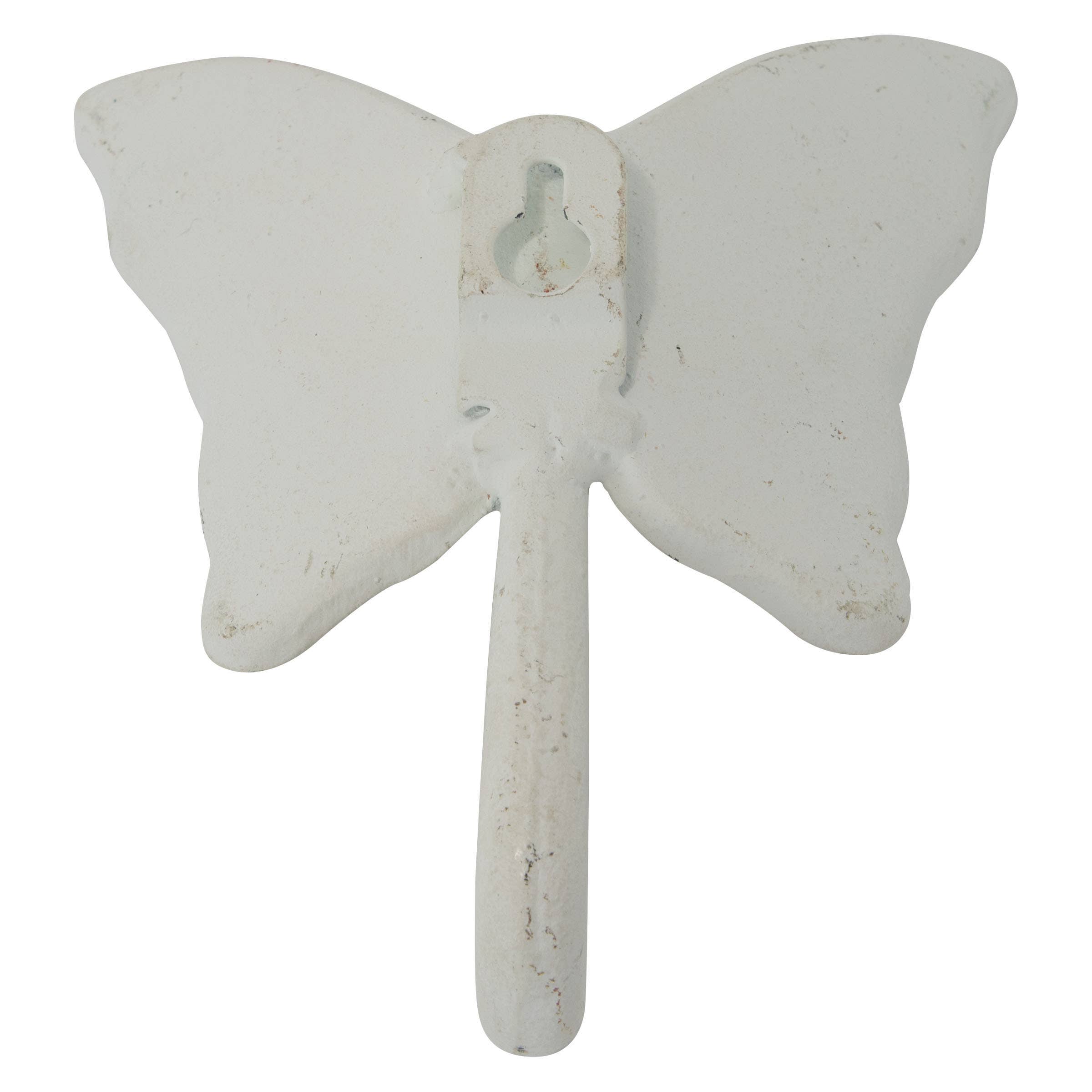 Foreside Home & Garden - Wholesale Wall Hook - Flora White Rustic Antique Metal Butterfly Wall Decor Hook6