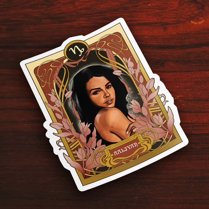 Aaliyah - Sticker for wholesale by Black Zodiac Prints
