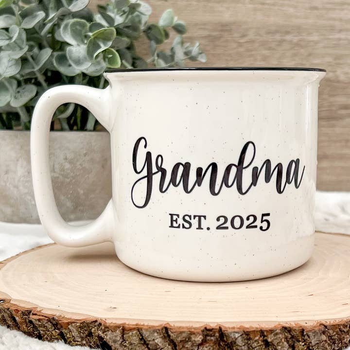 Grandma and Grandpa Year Est Camper Mug - 18 oz for wholesale by Hometown Hello