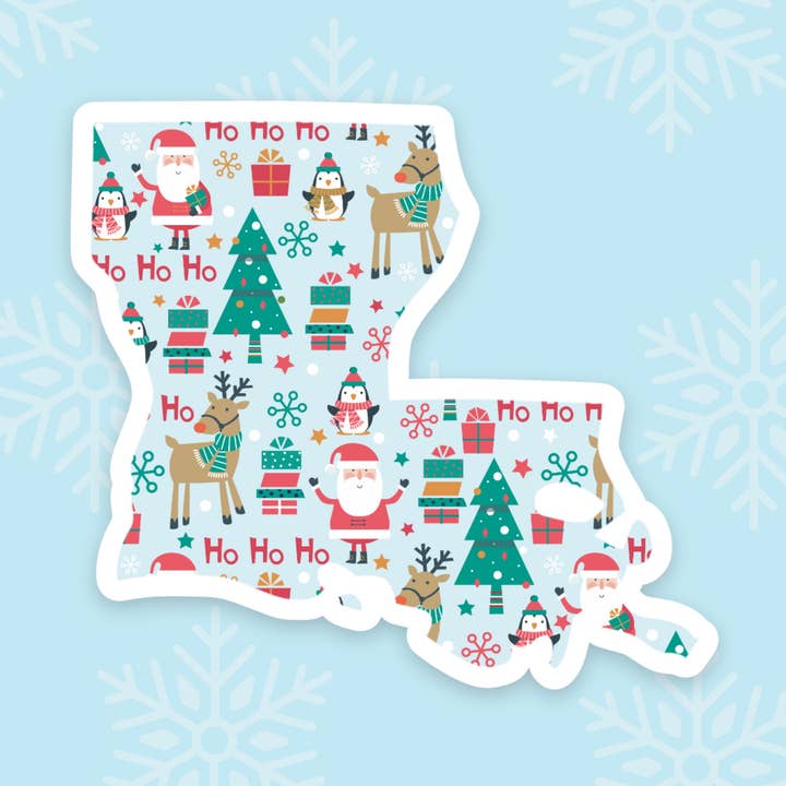 Louisiana Santa State Sticker for wholesale by The State Stickers
