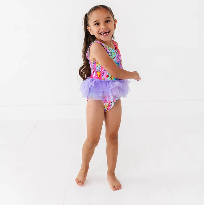 Kiki + Lulu - Wholesale One Piece Swimsuit - Kids - Rocket Lion Girls Swimsuit With Tutu